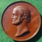 Lord George Bentinck, death 1848, bronze medal by B Wyon