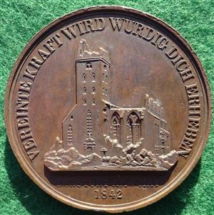 Germany, Hamburg, St Peter’s Church destroyed in the Great Fire 1842, medal