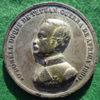 ain, Moroccan War 1859-60, Leopoldo O’Donnell, Duke of Tetuan and Spanish commander-in-chief 1860, white metal medal of Irish interest
