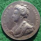Anne, Battle of Blenheim 1704, silver medal by J Croker