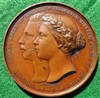 Princess Victoria & Friedrich Wilhelm of Prussia, Marriage 1858, bronze medal by L C Wyon