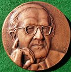 Philip Grierson (numismatist), 80th Birthday 1990, bronze medal by Avril Vaughan