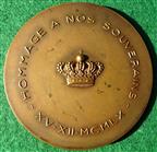 Belgium, King Baudouins Wedding 1960, bronze medal by R Cliquet, a gift to Lady Caroline Knox
