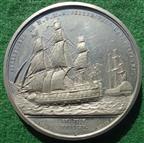 Napoleons Surrender to Captain Maitland 1815, white metal medal