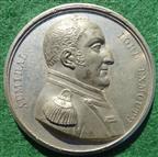 Lord Exmouth & Suppression of Barbary Slave Trade, Algiers Bombarded 1816, white metal medal