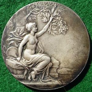 France, silvered bronze prize medal circa 1925 by Charles Pillet