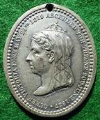 Victoria, Golden Jubilee 1887, white metal medal by Pinches