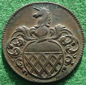 Cumberland,  Mining token, John Curwen 1735-1737