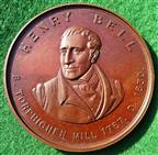 Scotland, Henry Bell and Paddle Steamer 'Comet', Centenary of construction 1912, bronze medal