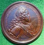 France, Lorraine, Leopold I, Construction of New Roads 1727, bronze medal by F de St Urbain