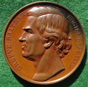 Sweden, Count Admiral Baltzar Bogislaus von Platen, 50th Anniversary of the Gotha Canal 1882, bronze medal