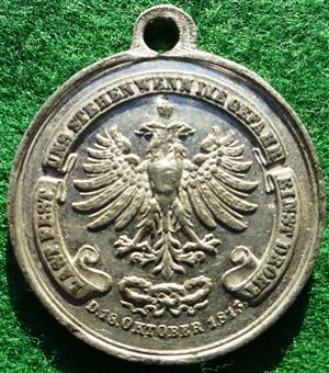 Germany, Battle of Leipzig 1813, 50th Anniversary 1863, white metal medal