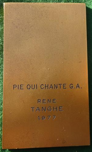 France, Flanders, uniface bronze plaquette by Raymond Delamarre