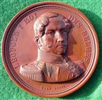 Belgium, Leopold I, Inauguration of the Verviers to Aachen Railway 1843, large bronze medal by Hart