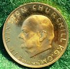Sir Winston Churchill, 90th Birthday 1964, gold medal by R Schmidt