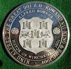 Winchester, One Thousandth Anniversary of King Alfred the Great's Death 1901, large white metal medal