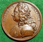 Robert Walpole 1744, bronze medal by Jean Dassier
