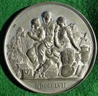 Manchester, Art Treasures Exhibition inaugurated 1857, large white metal medal