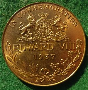 Edward VII, proposed Coronation 1937, bronze-gilt medal