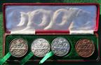 Edward VII, Coronation 1902, a cased set of four medals by T Pope & Co