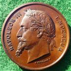 France, Napoleon III, Paris, Exposition Universelle (Worlds Fair) 1867, bronze medal by H Ponscarm