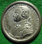 France, Maurice de Saxe, death 1750, white metal medal