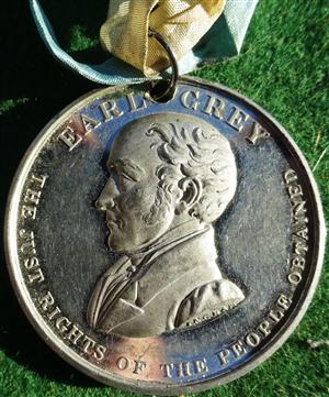 Earl Grey & the passing of the Reform Bill 1832, white metal medal