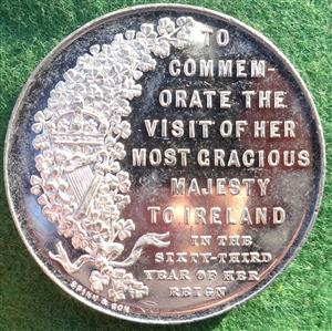 Queen Victoria, Visit to Ireland 1900, white metal medal