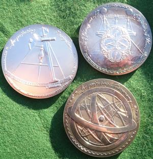 London, Royal Greenwich Observatory, Tercentenary 1974, cased set of three sterling silver medals