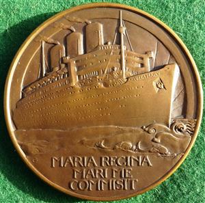 RMS Queen Mary maiden voyage 1936, bronze medal, by Gilbert Bayes