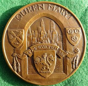 RMS Queen Mary maiden voyage 1936, bronze medal, by Gilbert Bayes