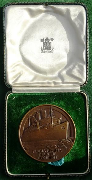 RMS Queen Mary maiden voyage 1936, bronze medal, by Gilbert Bayes