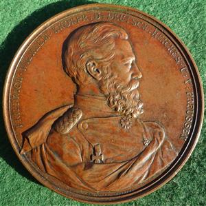 Germany, Prussia, Crown Prince Friedrich Wilhelm (Friedrich III), visit to San Remo (Italy) 1888, bronze medal