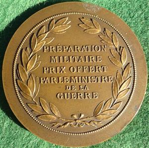 France, Military Training, Ministry of War bronze prize medal circa 1900