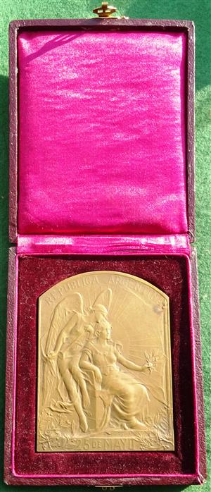 Argentina, Independence Centennial 1910, International Art Exposition, bronze medal