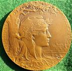 France, Paris Exposition 1900, bronze-gilt medal by J-C Chaplain, 63mm, in original fitted case