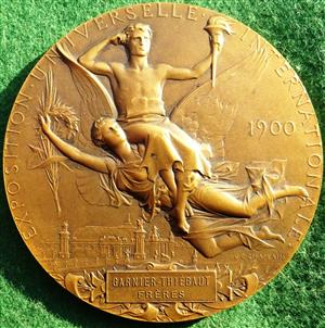 France, Paris Exposition 1900, bronze-gilt medal by J-C Chaplain, 63mm, in original fitted case