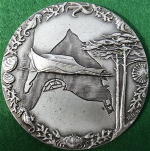 France, Gironde, Arachon, silver medal 1970 by R B Baron