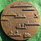 France, Compagnie Gnrale Transatlantique, Centenary 1955, bronze medal by Marcel Renard