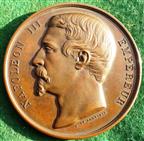 France, Napoleon III, Gironde Horticultural Society, bronze prize medal awarded 1858