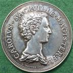 Freemasonry, Charles Sackville, Earl of Middlesex 1733, silver medal by L Natter, a millennium (2000) restrike struck in a very limited edition