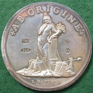 Freemasonry, Charles Sackville, Earl of Middlesex 1733, silver medal by L Natter, a millennium (2000) restrike struck in a very limited edition for charity