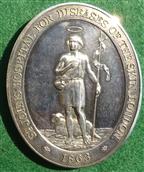 London, Medicine, St Johns Hospital for Skin Disorders founded 1863, Chesterfield Medal (awarded 1929), oval silver medal by Pinches