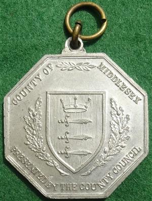 Middlesex County Council, George V, Silver Jubilee 1935, white metal medal