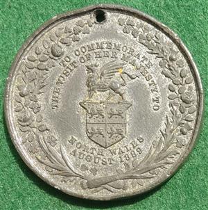 Victoria, Visit to North Wales 1889, white metal  medal