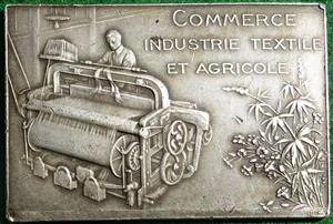 France, Armentieres and Hazebrouck, Chambre de commerce, silver plaquette medal circa 1900, by E Lindauer