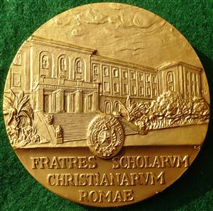 Italy / France, Jean-Baptiste de la Salle, Founder of the Institute of the Christian School in Rome, bronze-gilt medal by S Johnson
