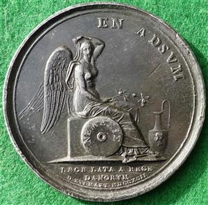Danish West Indies, Abolition of Slavery 1792, electrotype copy in copper-plated lead (?) after P L Giannelli