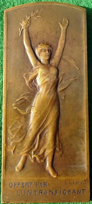 France, Victoire (Victory) 1908, bronze award medal by L-J Caria