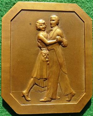 France, Le Valse (The Waltz), bronze medal circa 1925 by H Demey